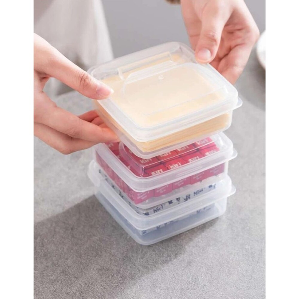 Clear Organizer Food Storage Box Plastic Refrigerator Cheese Box 5 PCS Makeup Sb